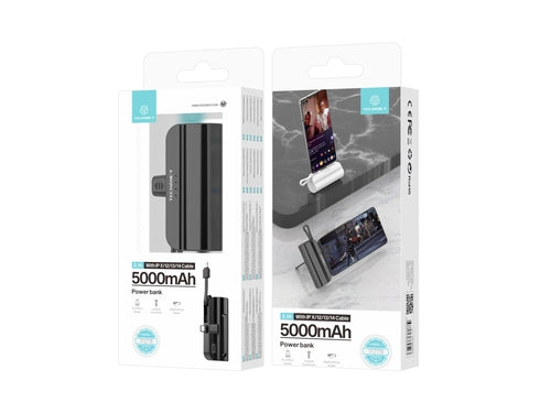 Carregador Portátil 5000mAh com Cabo 2 em 1 (Tipo C + Lightning) – Techancy TF2778